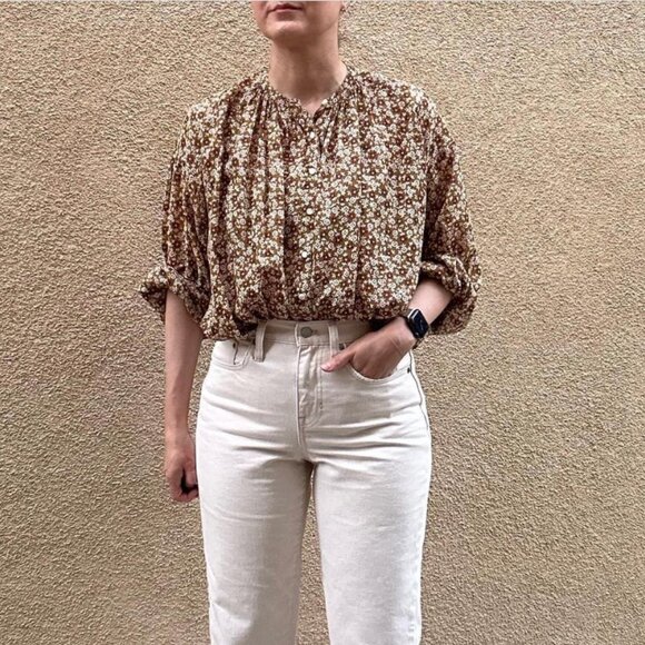 Jane Blouse - Golden Mesa Floral Printed Cotton - Picture 2 of 7